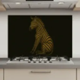 Zebra - Strepen - Goud keuken achterwand spatscherm klein -3d_website