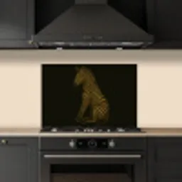Zebra - Strepen - Goud keuken achterwand spatscherm klein -sfeer1