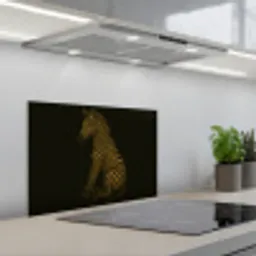 Zebra - Strepen - Goud keuken achterwand spatscherm klein -3d_schuin