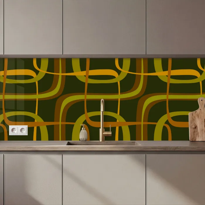 Jaren 70 - Retro - Groen keuken achterwand 2 middel 871 zz_3dshopping