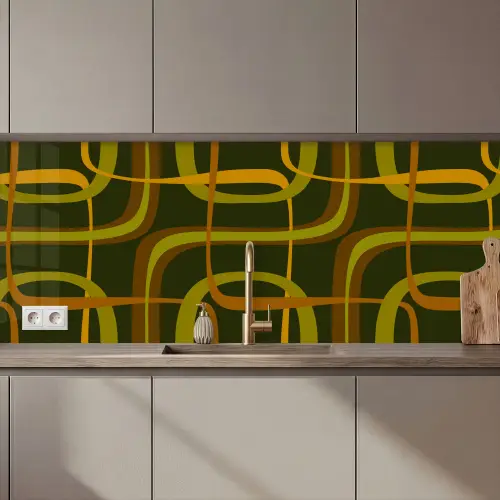 Jaren 70 - Retro - Groen keuken achterwand 2 middel 871 zz_3dshopping