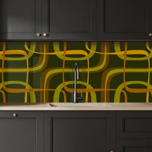 Jaren 70 - Retro - Groen keuken achterwand 2 middel 871 -sfeer1