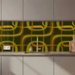 Jaren 70 - Retro - Groen keuken achterwand 2 middel 871 zz_3dshopping