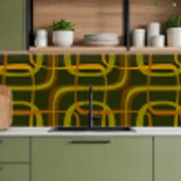 Jaren 70 - Retro - Groen keuken achterwand 2 middel 871 -sfeer3