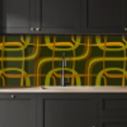 Jaren 70 - Retro - Groen keuken achterwand 2 middel 871 -sfeer1