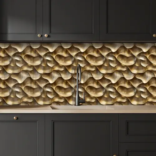 Abstract - Antiek - Goud keuken achterwand 2 middel 871 -sfeer1