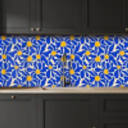 Abstract - Bloem - Blauw keuken achterwand 2 middel 871 -sfeer1