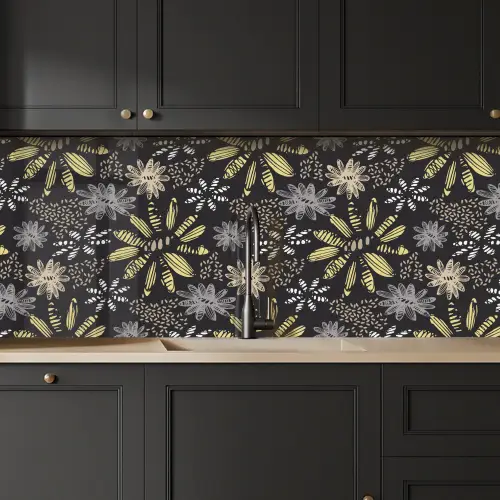Abstract - Bloemen - Patronen keuken achterwand 2 middel 871 -sfeer1