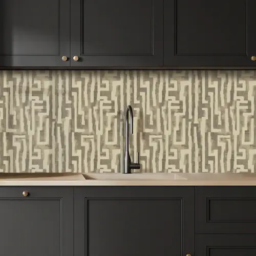 Abstract - Geometrisch - Groen keuken achterwand 2 middel 871 -sfeer1