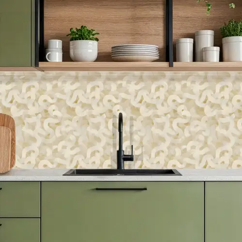 Abstract - Lijnen - Beige keuken achterwand 2 middel 871 -sfeer3