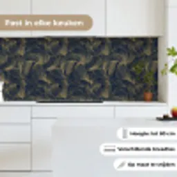 Abstract - Lijnen - Blauw - Goud keuken achterwand 2 middel 871 -sfeer4_NL