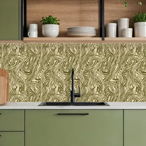 Abstract - Marmer - Groen keuken achterwand 2 middel 871 -sfeer3