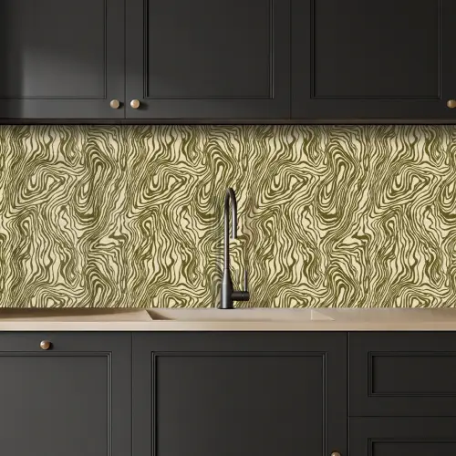 Abstract - Marmer - Groen keuken achterwand 2 middel 871 -sfeer1