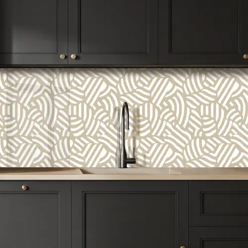 Abstract - Modern - Beige keuken achterwand 2 middel 871 -sfeer1