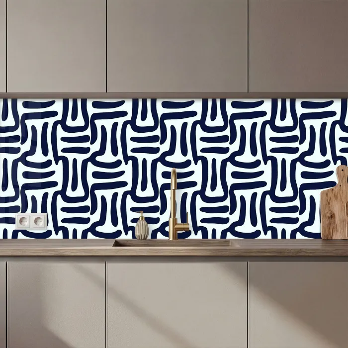 Abstract - Modern - Blauw keuken achterwand 2 middel 871 zz_3dshopping