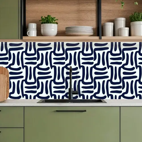 Abstract - Modern - Blauw keuken achterwand 2 middel 871 -sfeer3