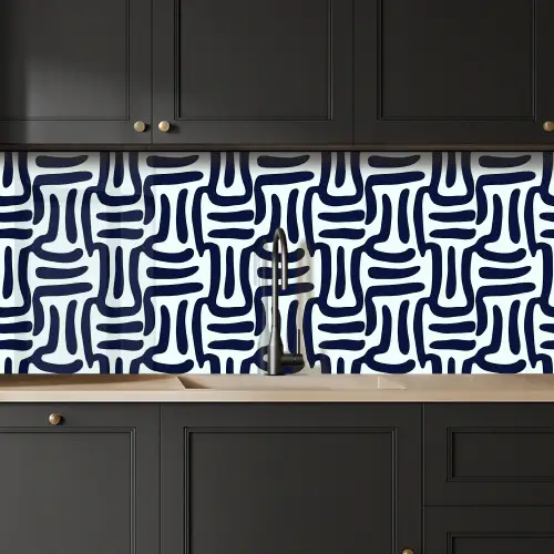 Abstract - Modern - Blauw keuken achterwand 2 middel 871 -sfeer1