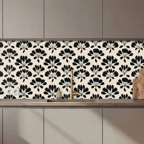 Abstract - Patroon - Zwart keuken achterwand 2 middel 871 zz_3dshopping