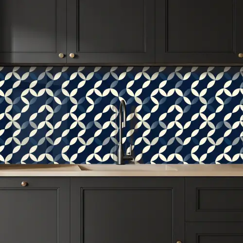 Abstract - Patroon - Blauw keuken achterwand 2 middel 871 -sfeer1