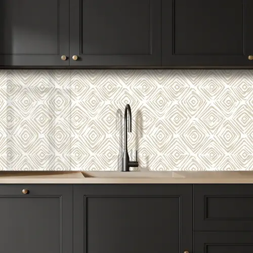 Abstract - Ruit - Beige keuken achterwand 2 middel 871 -sfeer1