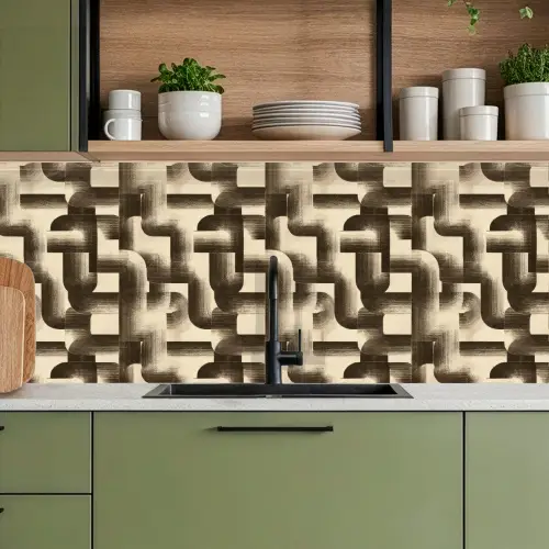 Abstract - Retro - Zwart keuken achterwand 2 middel 871 -sfeer3