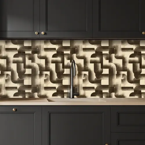 Abstract - Retro - Zwart keuken achterwand 2 middel 871 -sfeer1