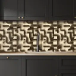 Abstract - Retro - Zwart keuken achterwand 2 middel 871 -sfeer1