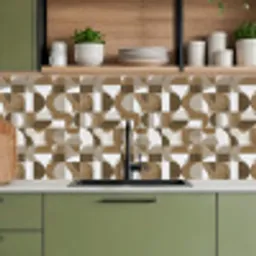 Abstract - Retro - Bruin keuken achterwand 2 middel 871 -sfeer3