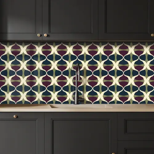Abstract - Retro - Kleurrijk keuken achterwand 2 middel 871 -sfeer1