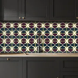 Abstract - Retro - Kleurrijk keuken achterwand 2 middel 871 -sfeer1