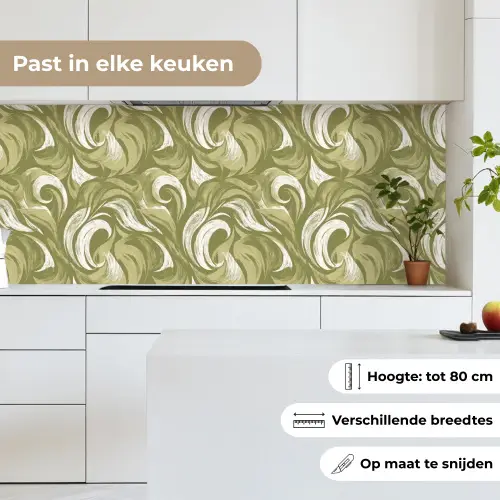 Abstract - Textuur - Groen keuken achterwand 2 middel 871 -sfeer4_NL