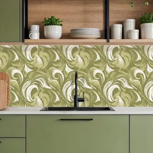 Abstract - Textuur - Groen keuken achterwand 2 middel 871 -sfeer3