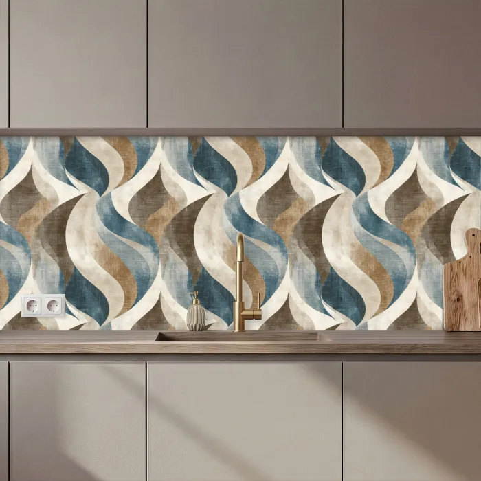Abstract - Golven - Kleurrijk keuken achterwand 2 middel 871 zz_3dshopping