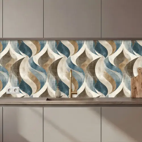Abstract - Golven - Kleurrijk keuken achterwand 2 middel 871 zz_3dshopping