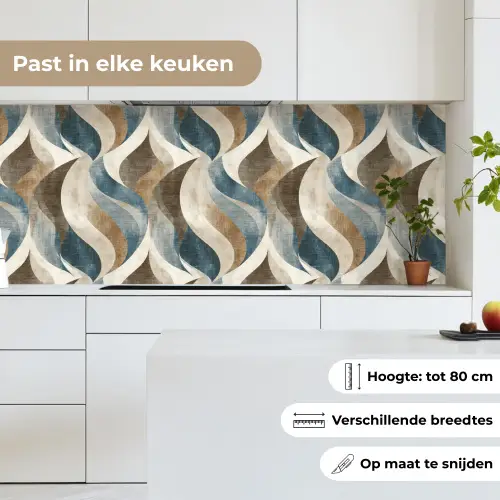 Abstract - Golven - Kleurrijk keuken achterwand 2 middel 871 -sfeer4_NL