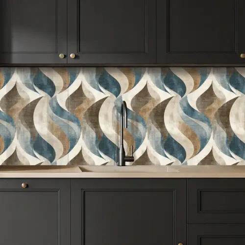 Abstract - Golven - Kleurrijk keuken achterwand 2 middel 871 -sfeer1