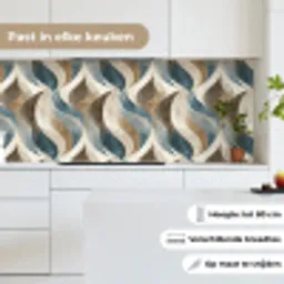 Abstract - Golven - Kleurrijk keuken achterwand 2 middel 871 -sfeer4_NL