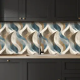 Abstract - Golven - Kleurrijk keuken achterwand 2 middel 871 -sfeer1