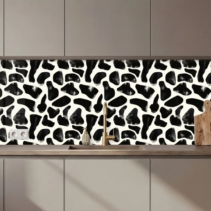 Dierenpatroon - Vlekken - Zwart - Wit keuken achterwand 2 middel 871 zz_3dshopping