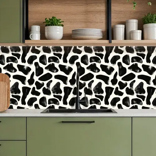 Dierenpatroon - Vlekken - Zwart - Wit keuken achterwand 2 middel 871 -sfeer3