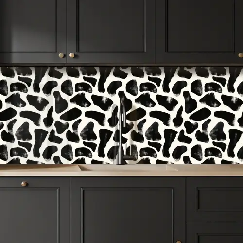 Dierenpatroon - Vlekken - Zwart - Wit keuken achterwand 2 middel 871 -sfeer1