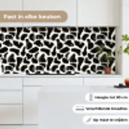 Dierenpatroon - Vlekken - Zwart - Wit keuken achterwand 2 middel 871 -sfeer4_NL