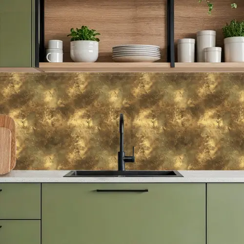 Antiek - Metaallook - Goud keuken achterwand 2 middel 871 -sfeer3