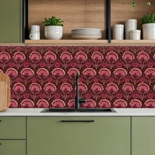 Antiek - Bloemen - Kleurrijk keuken achterwand 2 middel 871 -sfeer3