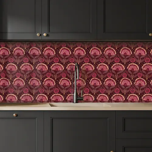 Antiek - Bloemen - Kleurrijk keuken achterwand 2 middel 871 -sfeer1