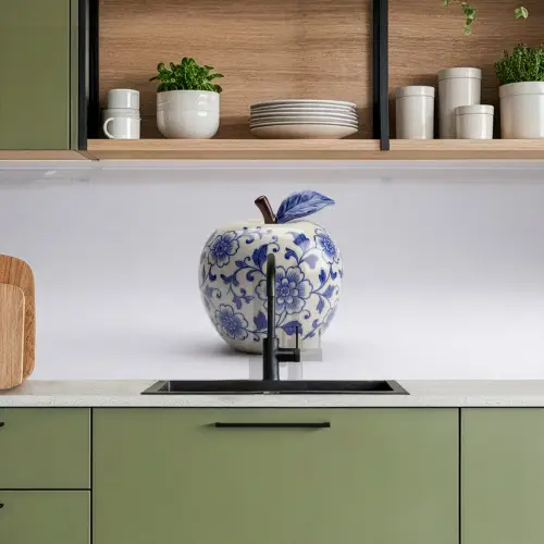 Appel - Blauw - Klassiek keuken achterwand 2 middel -sfeer3