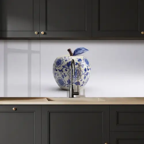 Appel - Blauw - Klassiek keuken achterwand 2 middel -sfeer1