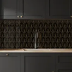Pijlvorm - Waaier - Goud keuken achterwand 2 middel 871 -sfeer1