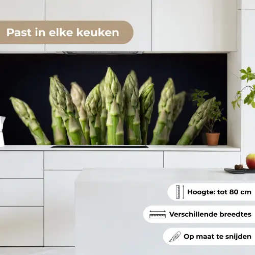 Asperges - Groen - Zwart keuken achterwand 2 middel -sfeer4_NL