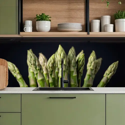 Asperges - Groen - Zwart keuken achterwand 2 middel -sfeer3